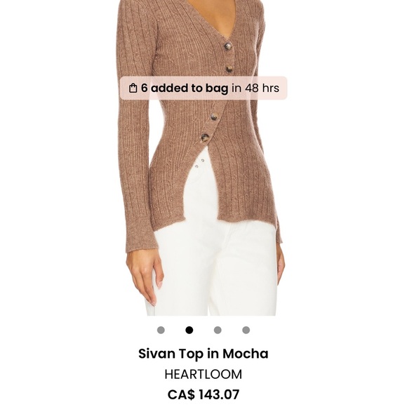 Sivan top in mocha from Heartloom. - Picture 2 of 8